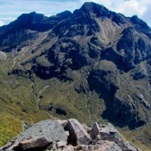 Rucu Pichincha seen from the summit of 4595 meters high El Padre Encantado
